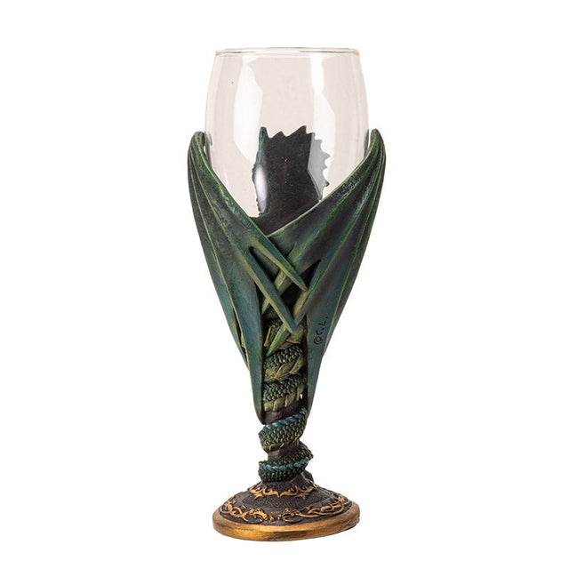 8" Glass Chalice / Goblet - Dragon Blade - Magick Magick.com