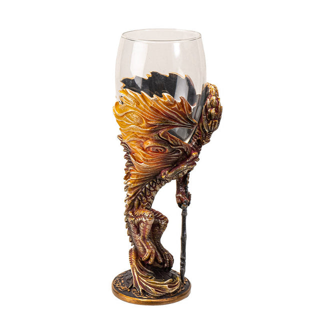 8" Glass Chalice / Goblet - Dragon Blade - Magick Magick.com