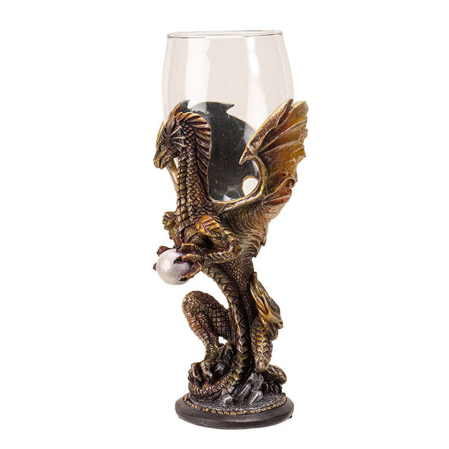 8" Glass Chalice / Goblet - Dragon Blade - Magick Magick.com