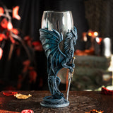 8" Glass Chalice / Goblet - Dragon Blade - Magick Magick.com