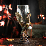 8" Glass Chalice / Goblet - Dragon Blade - Magick Magick.com