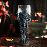 8" Glass Chalice / Goblet - Dragon Blade - Magick Magick.com