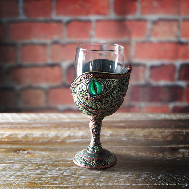 8" Glass Chalice / Goblet - Dragon Eye - Magick Magick.com