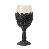 8" Glass Chalice / Goblet - Love Never Dies Skeleton Couple - Magick Magick.com