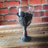 8" Glass Chalice / Goblet - Love Never Dies Skeleton Couple - Magick Magick.com