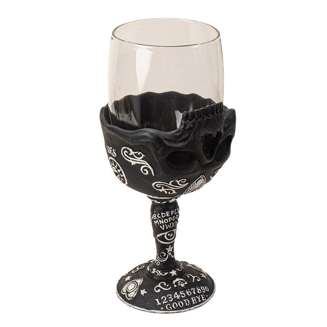 8" Glass Chalice / Goblet - Skull Spirit Board - Magick Magick.com