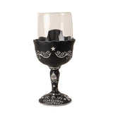 8" Glass Chalice / Goblet - Skull Spirit Board - Magick Magick.com