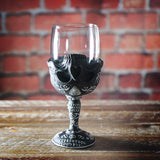 8" Glass Chalice / Goblet - Skull Spirit Board - Magick Magick.com