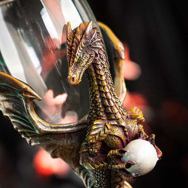 8" Glass & Resin Chalice / Goblet - Dragon Blade - Magick Magick.com