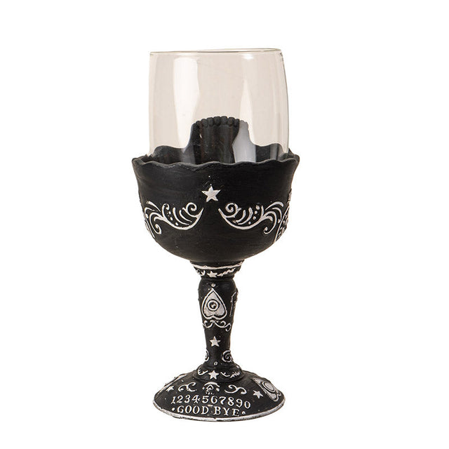 8" Glass & Resin Chalice / Goblet - Skull Spirit Board - Magick Magick.com