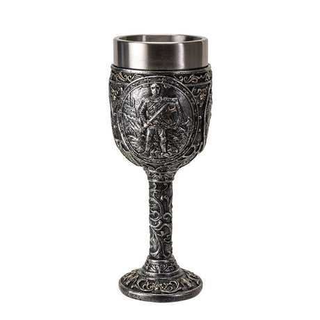 8" Resin & Stainless Steel Chalice / Goblet - Medieval - Magick Magick.com