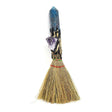 8" Wicca Gemstone Broom - Apatite with Rough Amethyst - Magick Magick.com