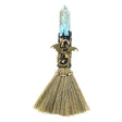 8" Wicca Gemstone Broom - Blue Apatite with Gold Dragon - Magick Magick.com