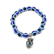 8 mm Elastic Bracelet Round Beads - Evil Eye with Owl Charm - Magick Magick.com