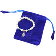 8 mm Elastic Bracelet Round Beads - Howlite with Evil Eye & Hamsa Hand in Velvet Bag - Magick Magick.com