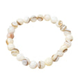 8 mm Elastic Bracelet Round Beads - White Mother of Pearl in Velvet Bag - Magick Magick.com