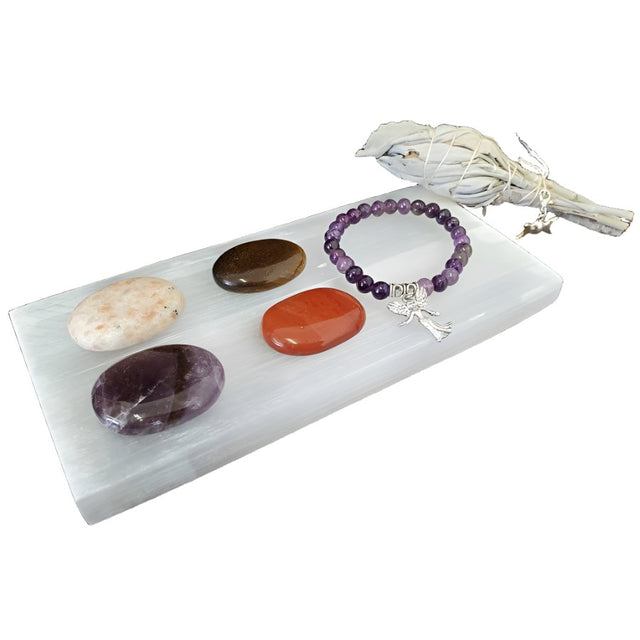 8" x 4" Selenite Charging Plate (2 lbs) - Magick Magick.com