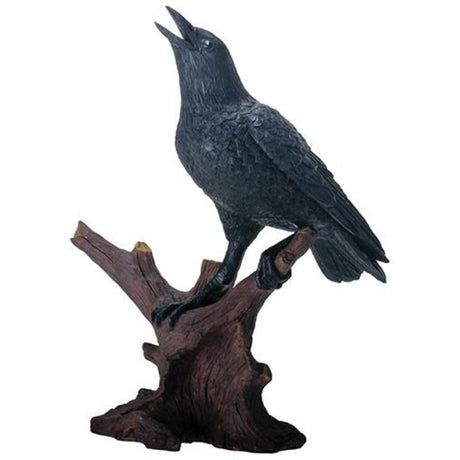 8.25" Raven on Branch Statue - Magick Magick.com