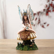 8.27" Fairy Statue - Butterfly Fairy on Mushroom - Magick Magick.com