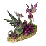 8.6" Amy Brown Always Share Your Grapes Dragon & Fairy Statue - Magick Magick.com