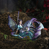 8.6" Amy Brown Dragon Statue - Let Sleeping Dragons Lie with Fairy - Magick Magick.com