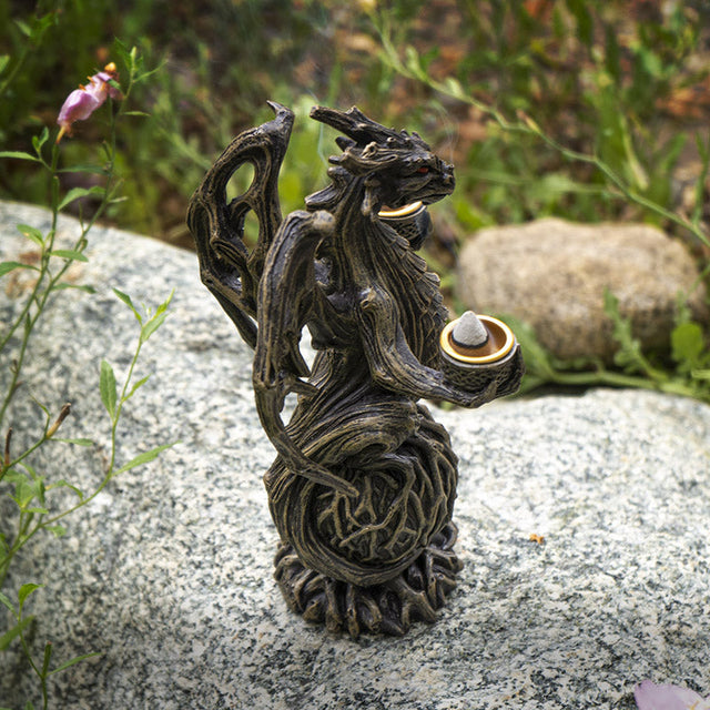 8.75" Forest Dragon Candle or Incense Holder - Magick Magick.com