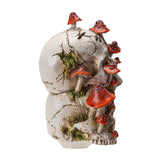 8.8" Double Skull with Mushrooms Statue - Magick Magick.com