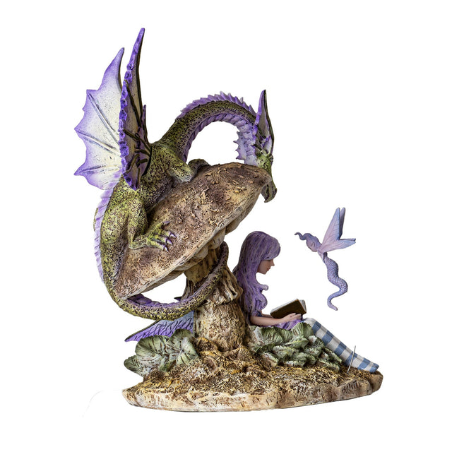 9" Amy Brown Story Teller Fairy & Dragon Statue - Magick Magick.com