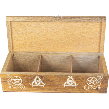 9" Laser Etched Wood Box - Pagan Moon Phases - Magick Magick.com