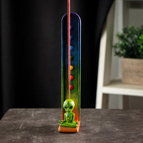 9" Meditating Alien Chakra Stick Incense Burner - Magick Magick.com