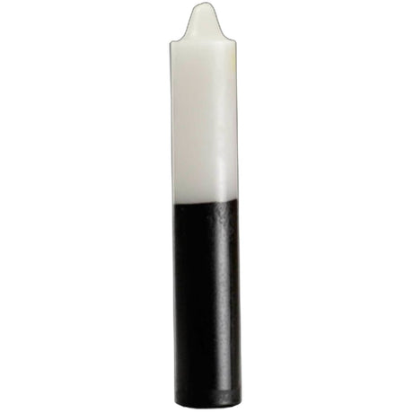 9" White/ Black Jumbo Pillar Candle - Magick Magick.com