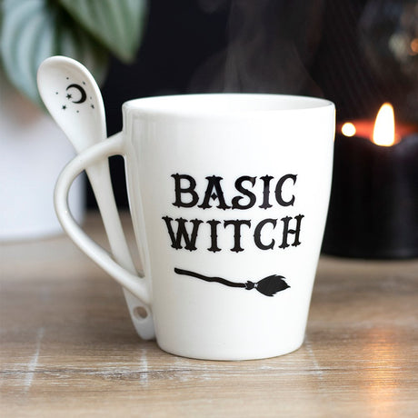 9 oz Ceramic Mug and Spoon Set - Basic Witch - Magick Magick.com