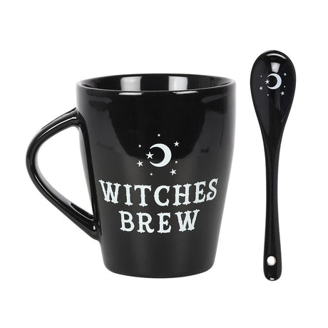 9 oz Ceramic Mug and Spoon Set - Witches Brew - Magick Magick.com