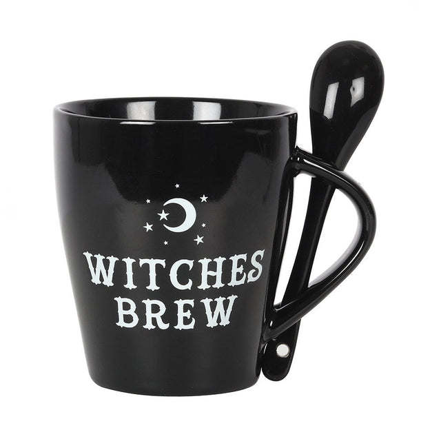 9 oz Ceramic Mug and Spoon Set - Witches Brew - Magick Magick.com