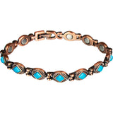 Magnetic Copper and Turquoise Link Bracelet with Magnets