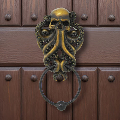 9.25" Octopus Skull Door Knocker