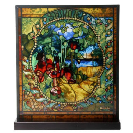 9.25" x 8.25" Tiffany Summer Stained Glass Panel - Magick Magick.com