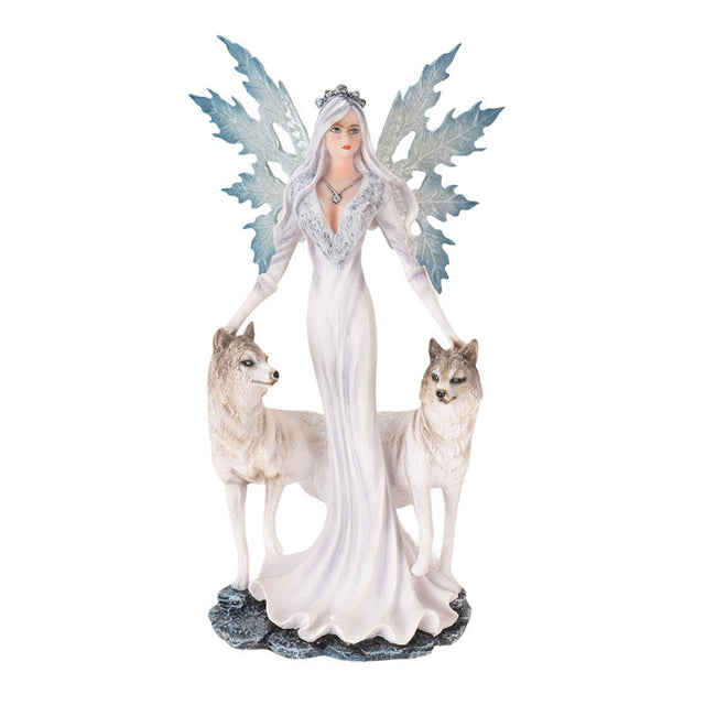 9.45" Snow Queen with Wolves Statue - Magick Magick.com