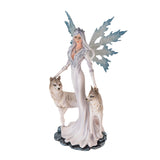 9.45" Snow Queen with Wolves Statue - Magick Magick.com