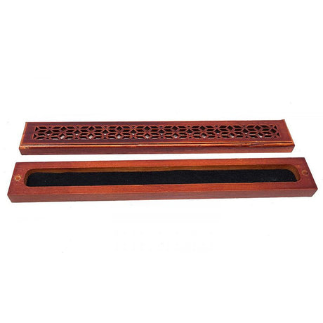 9.5" Wood Incense Box Burner - Rosewood - Magick Magick.com