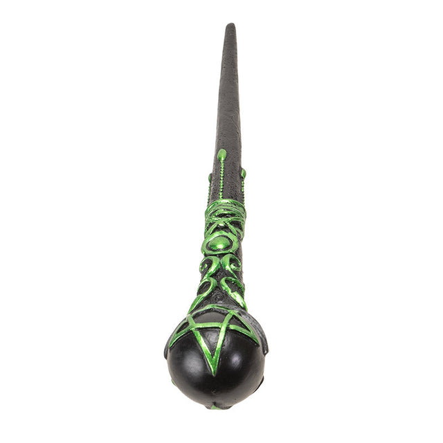 9.65" Green Pentacle Magic Wand - Magick Magick.com