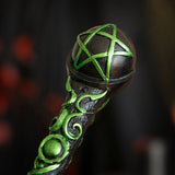 9.65" Green Pentacle Magic Wand - Magick Magick.com