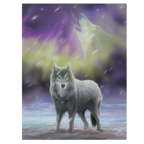9.8" Anne Stokes Canvas Print - Aurora Wolf - Magick Magick.com