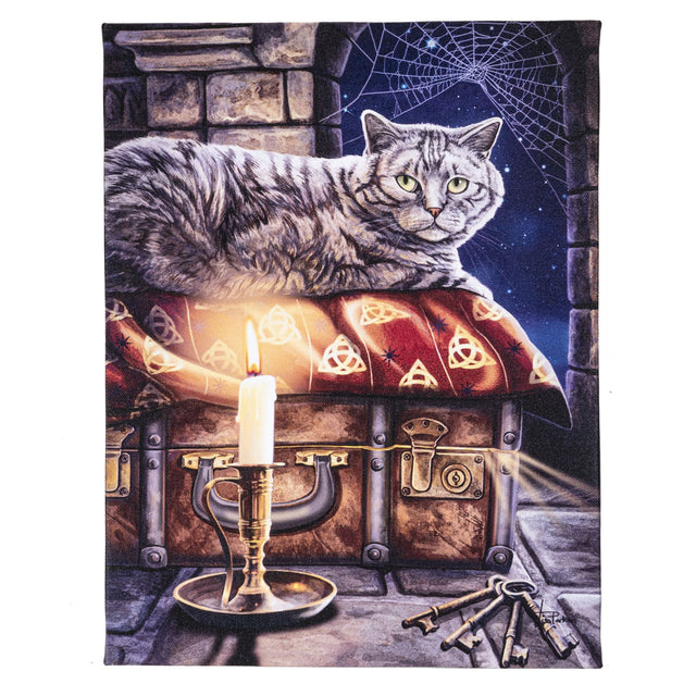 9.8" Anne Stokes Canvas Print - Keeper of Secrets Cat - Magick Magick.com