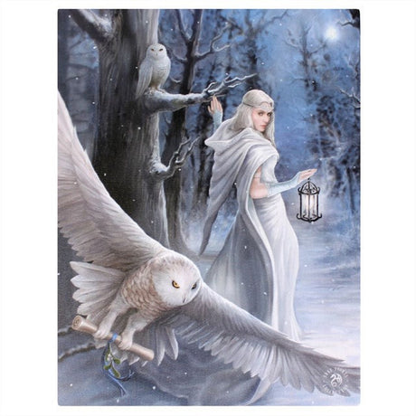 9.8" Anne Stokes Canvas Print - Midnight Messenger Owl - Magick Magick.com