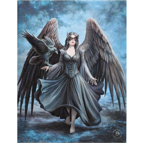 9.8" Anne Stokes Canvas Print - Raven Fairy - Magick Magick.com