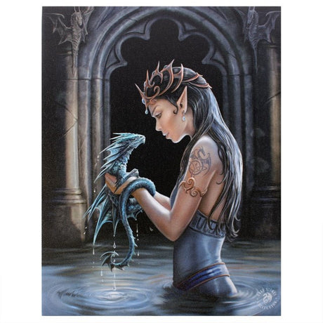 9.8" Anne Stokes Canvas Print - Water Dragon - Magick Magick.com
