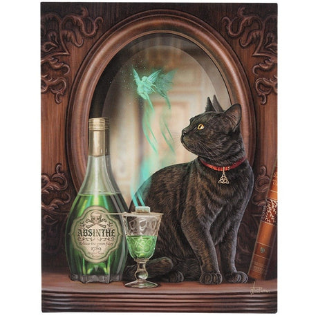 9.8" Lisa Parker Canvas Print - Absinthe Cat - Magick Magick.com