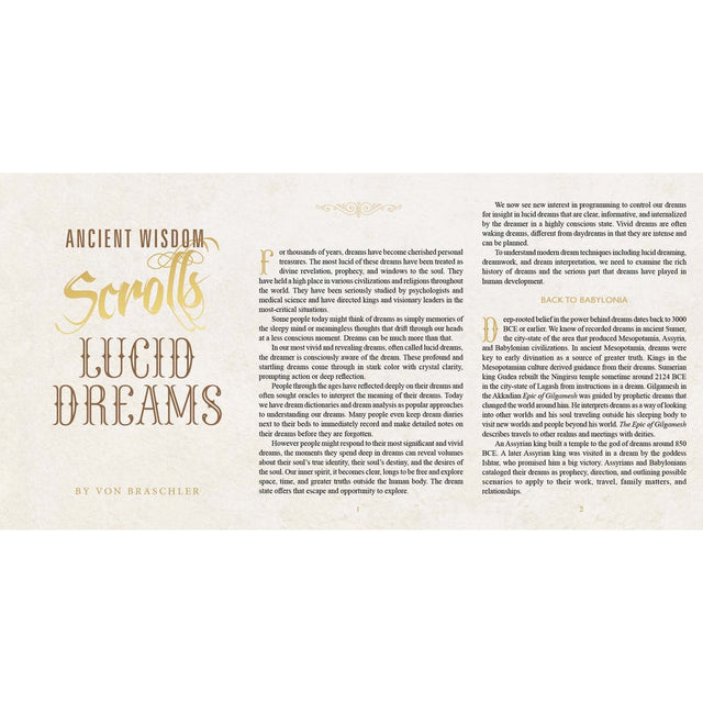Ancient Wisdom Scrolls, Lucid Dreams : Lucid Dreaming by Von Braschler - Magick Magick.com