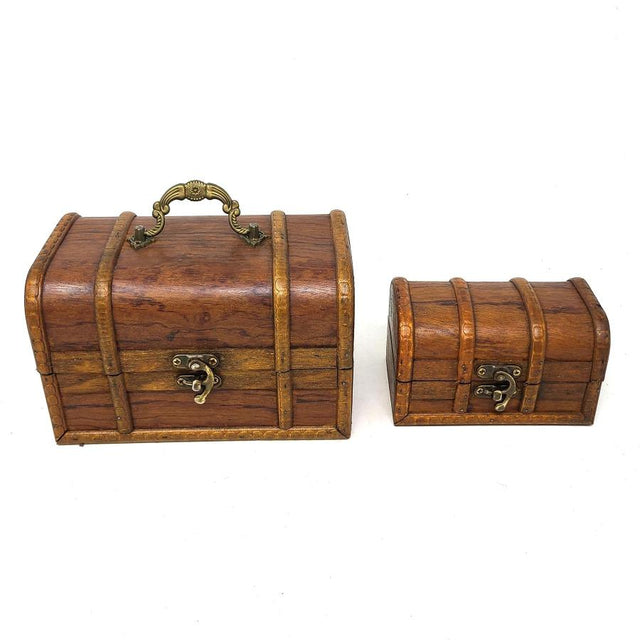 Antique Wooden Rosewood Chest (Set of 2, 7" and 5") - Magick Magick.com